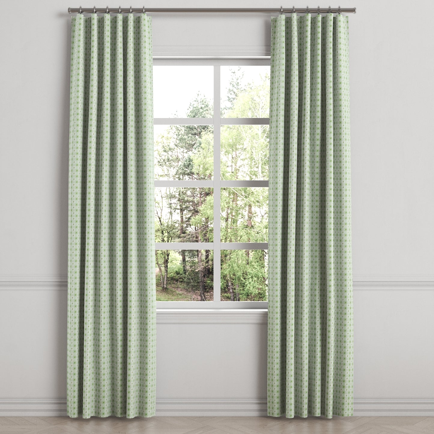 Convertible Drapery in Luxe Gingham - Celery