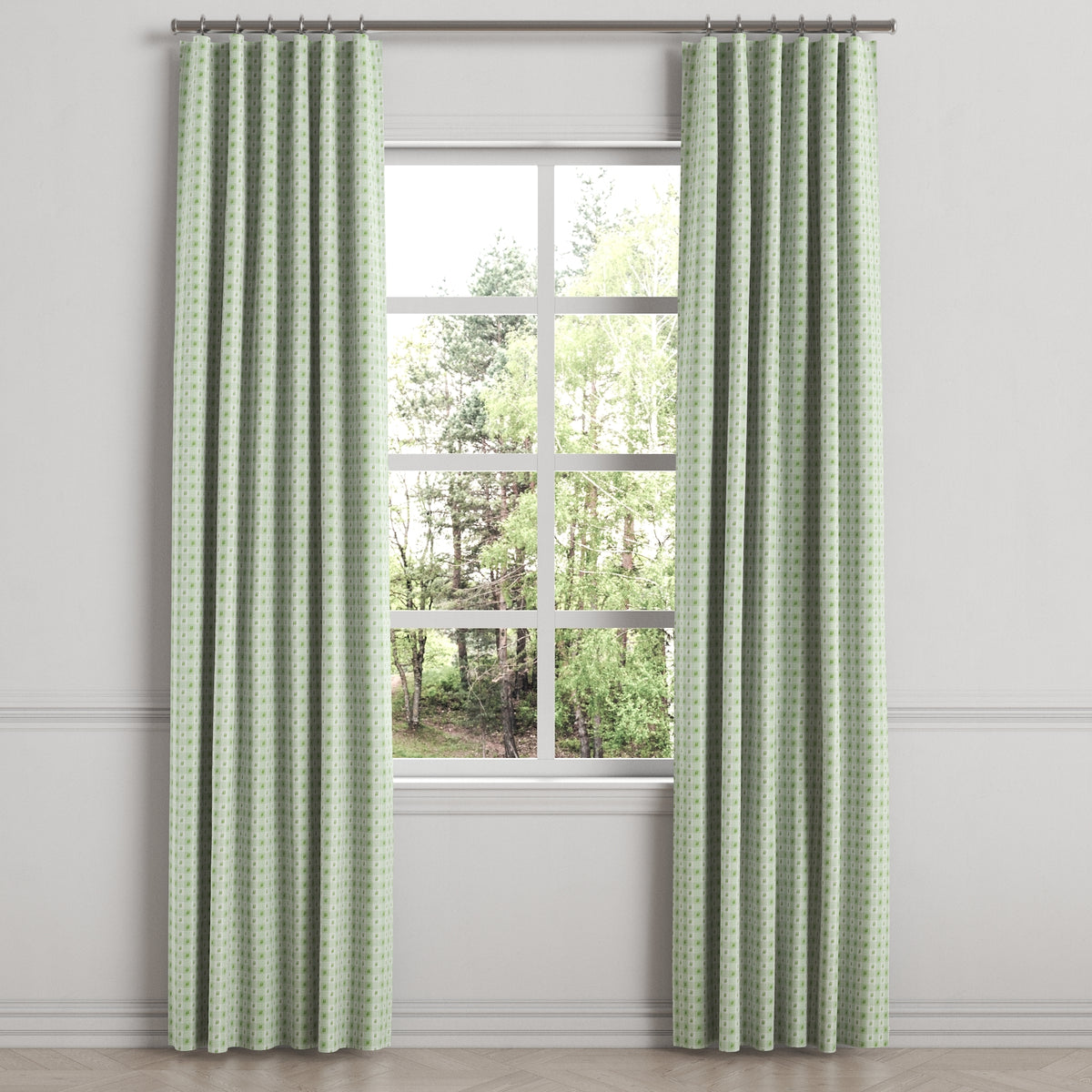 Convertible Drapery in Luxe Gingham - Celery