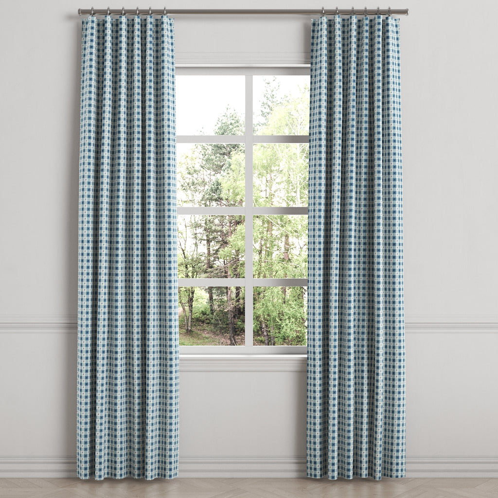 Convertible Drapery in Luxe Gingham - Chambray