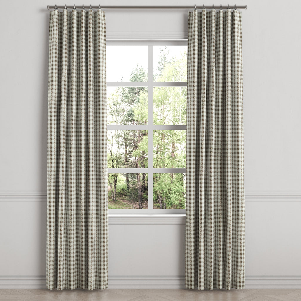 Convertible Drapery in Luxe Gingham - Chocolate