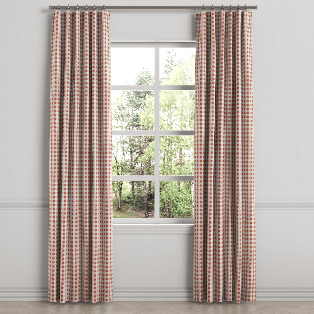Convertible Drapery in Luxe Gingham - Red
