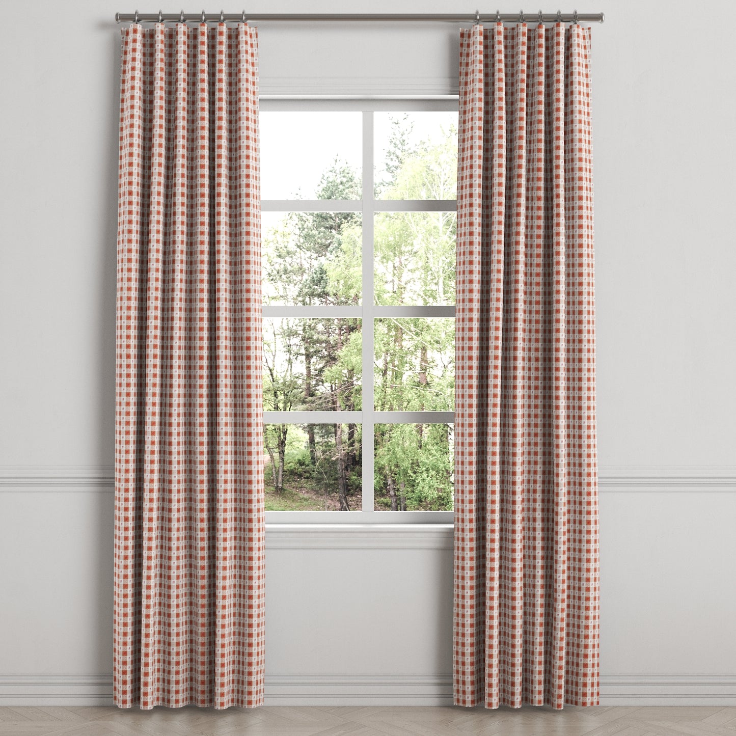 Convertible Drapery in Luxe Gingham - Red