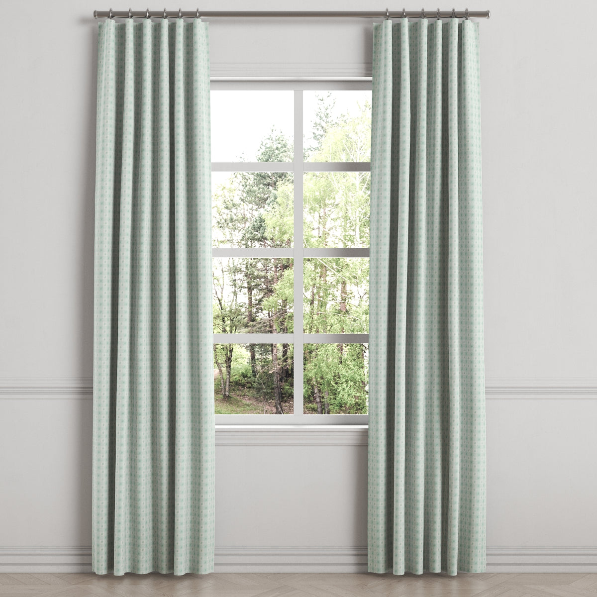 Convertible Drapery in Luxe Gingham - Spa