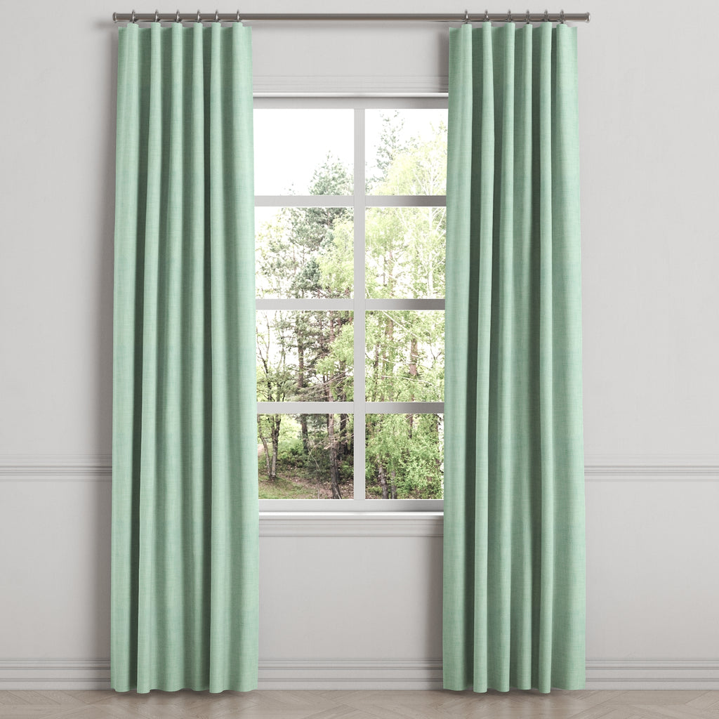 Convertible Drapery in Woven Cotton - Aqua