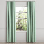 Convertible Drapery in Woven Cotton - Aqua