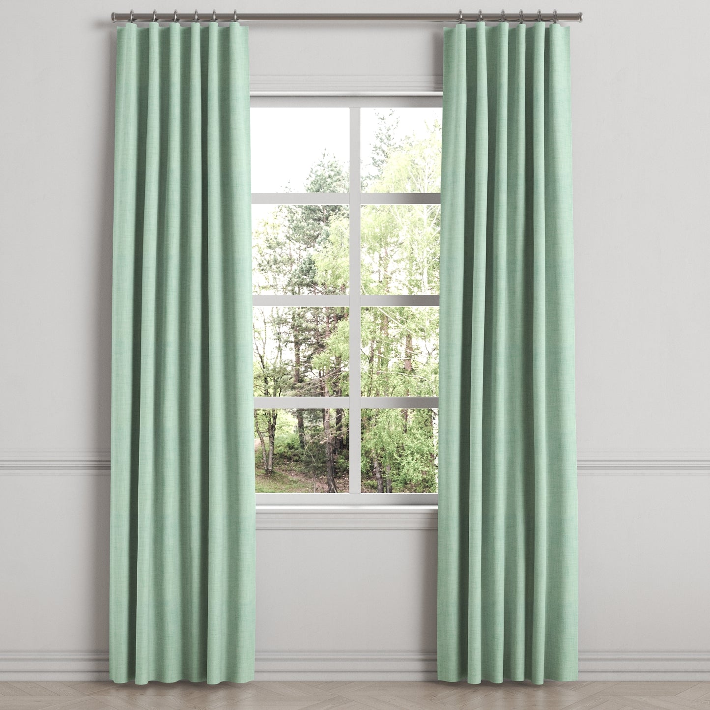 Convertible Drapery in Woven Cotton - Aqua
