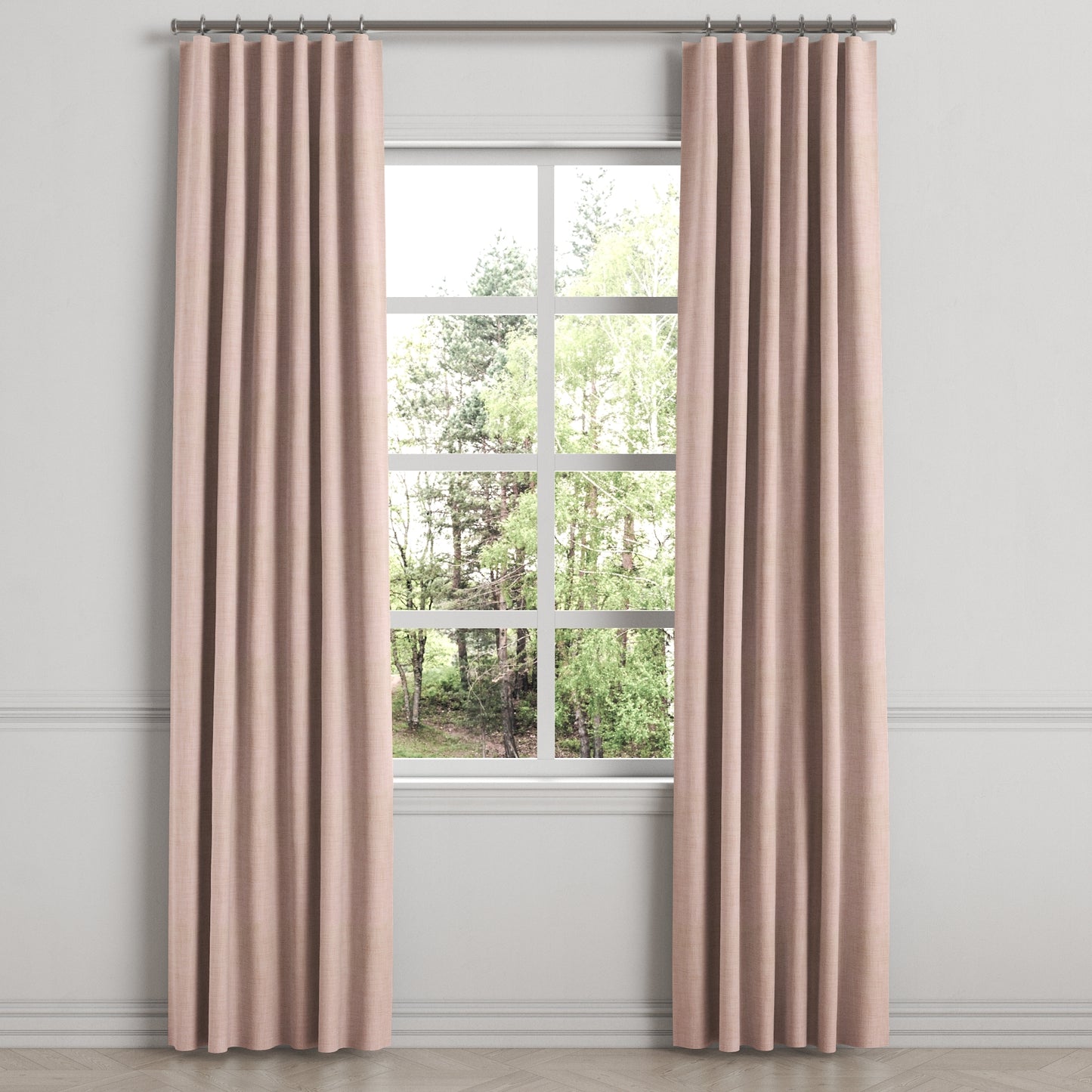 Convertible Drapery in Woven Cotton - Pink