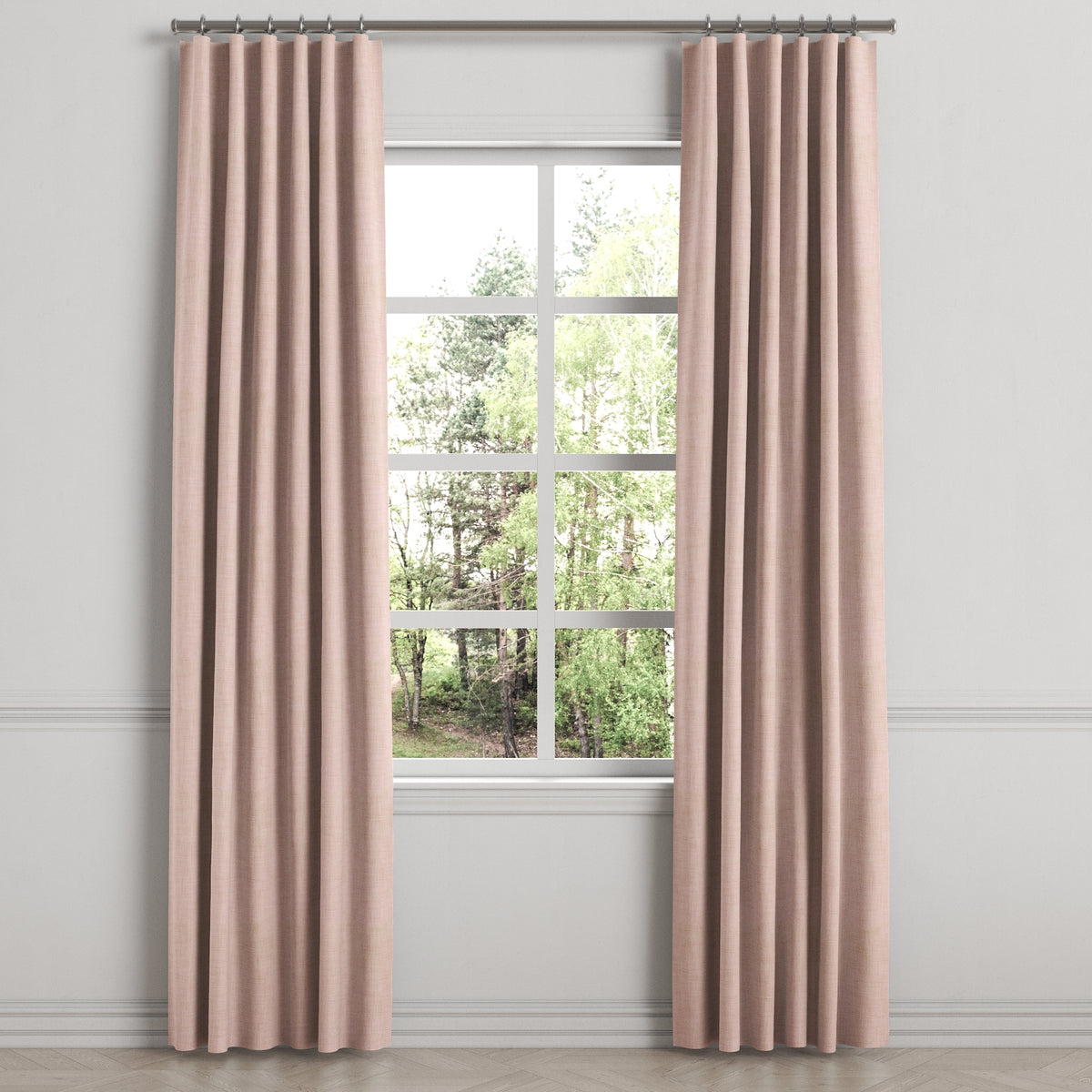 Convertible Drapery in Woven Cotton - Pink