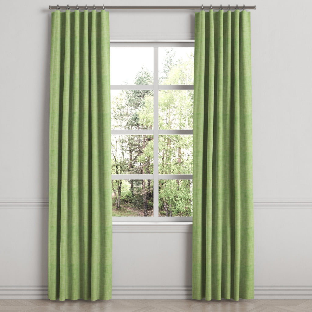 Convertible Drapery in Woven Cotton - Green