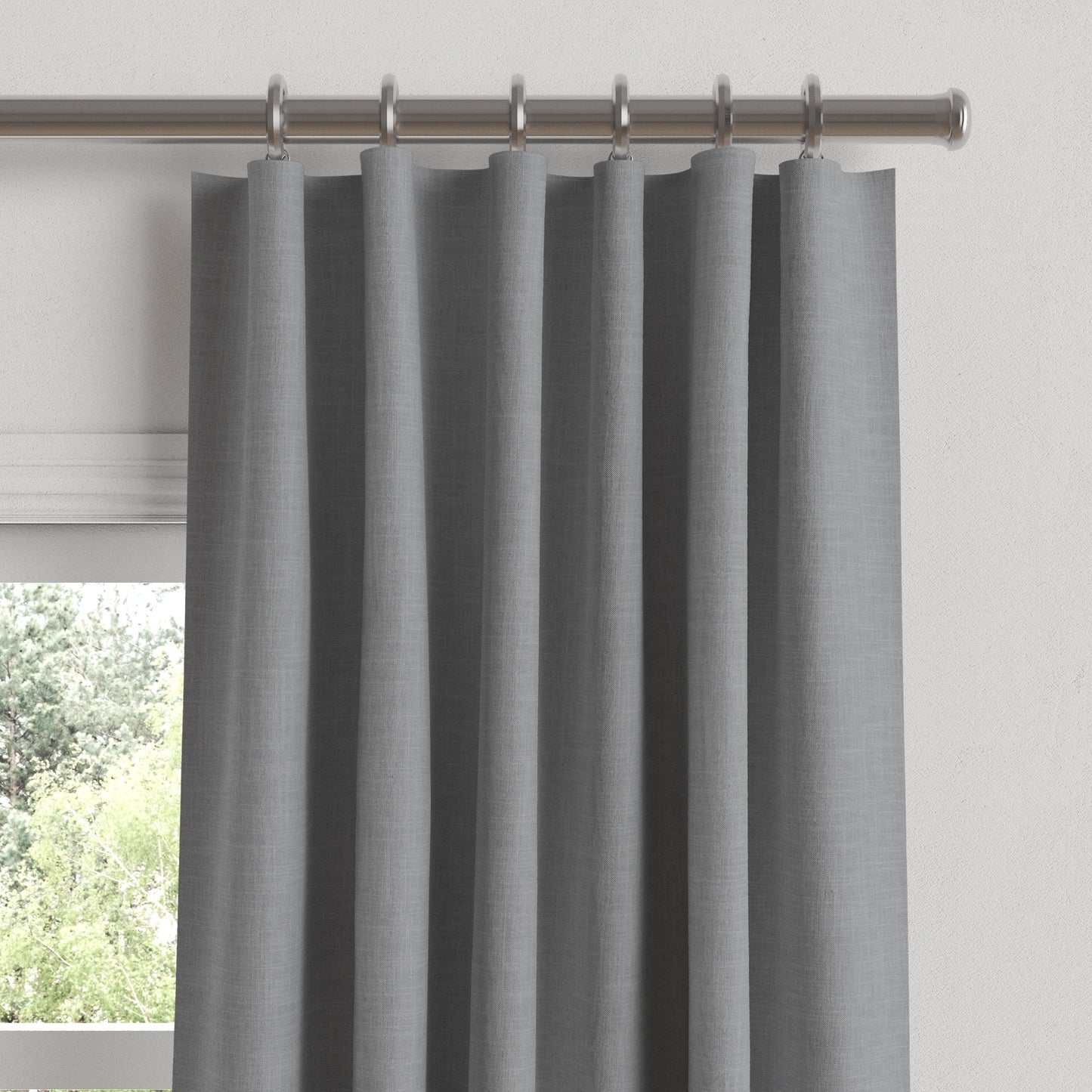Convertible Drapery in Classic Linen - Cement