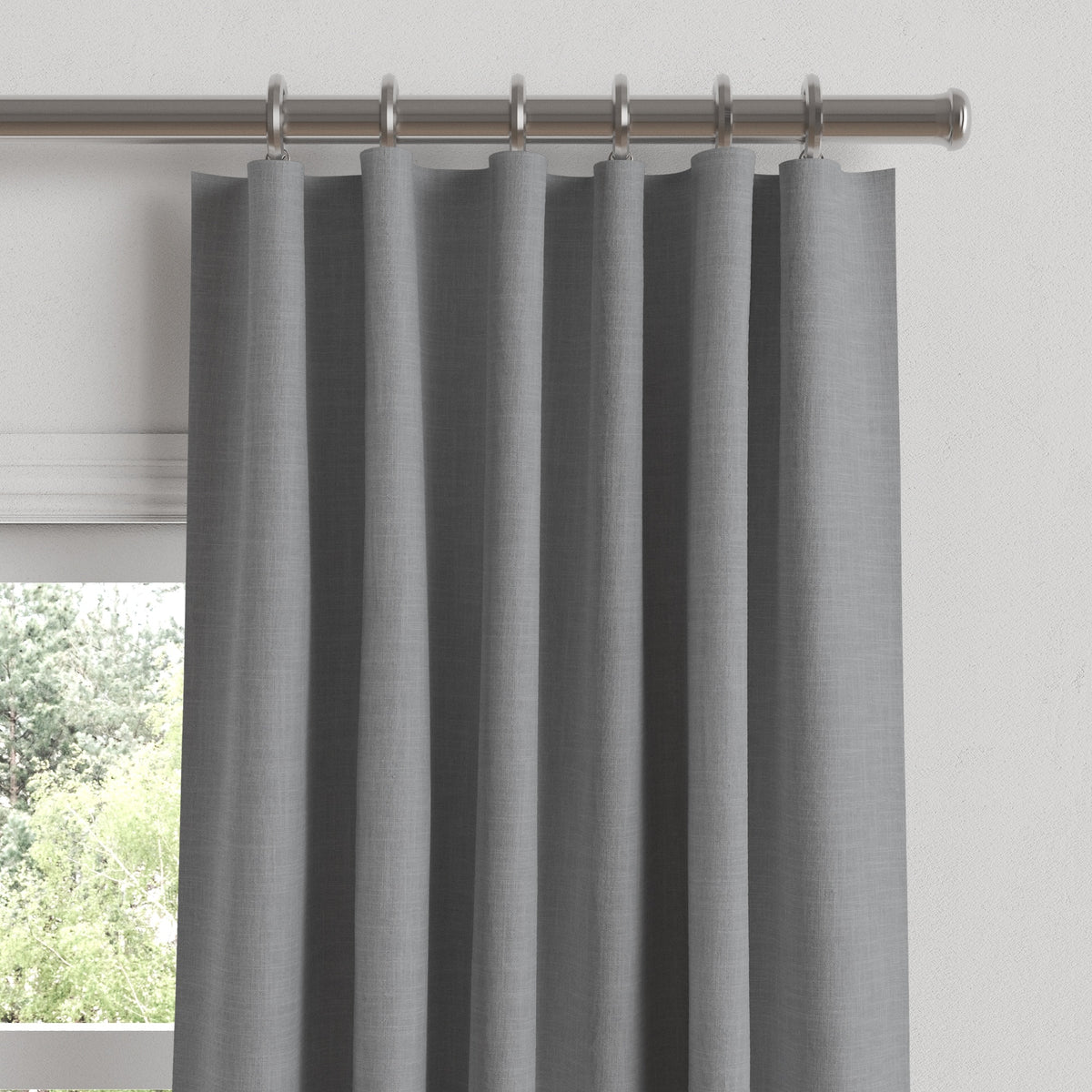 Convertible Drapery in Classic Linen - Cement