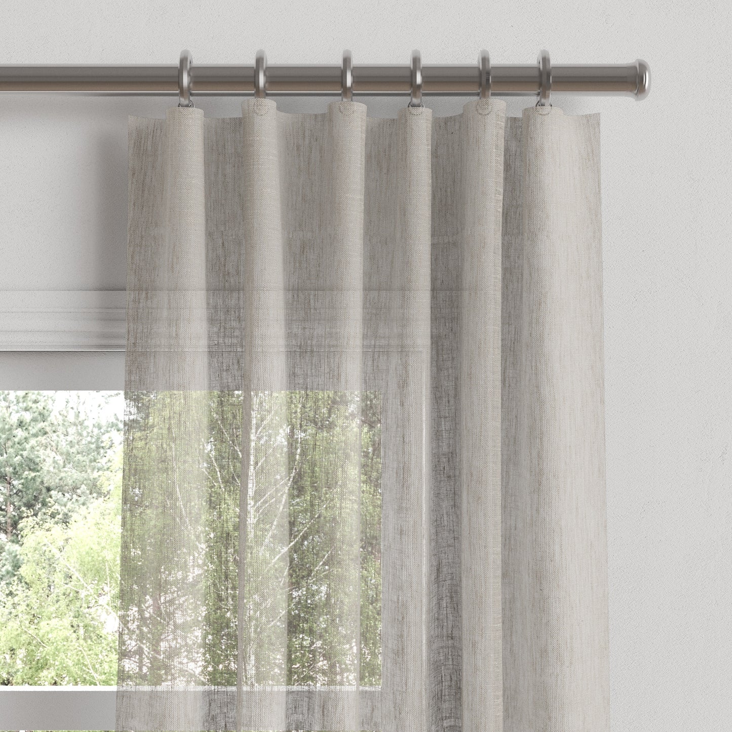 Convertible Drapery in Linen Sheer - Limestone Gray