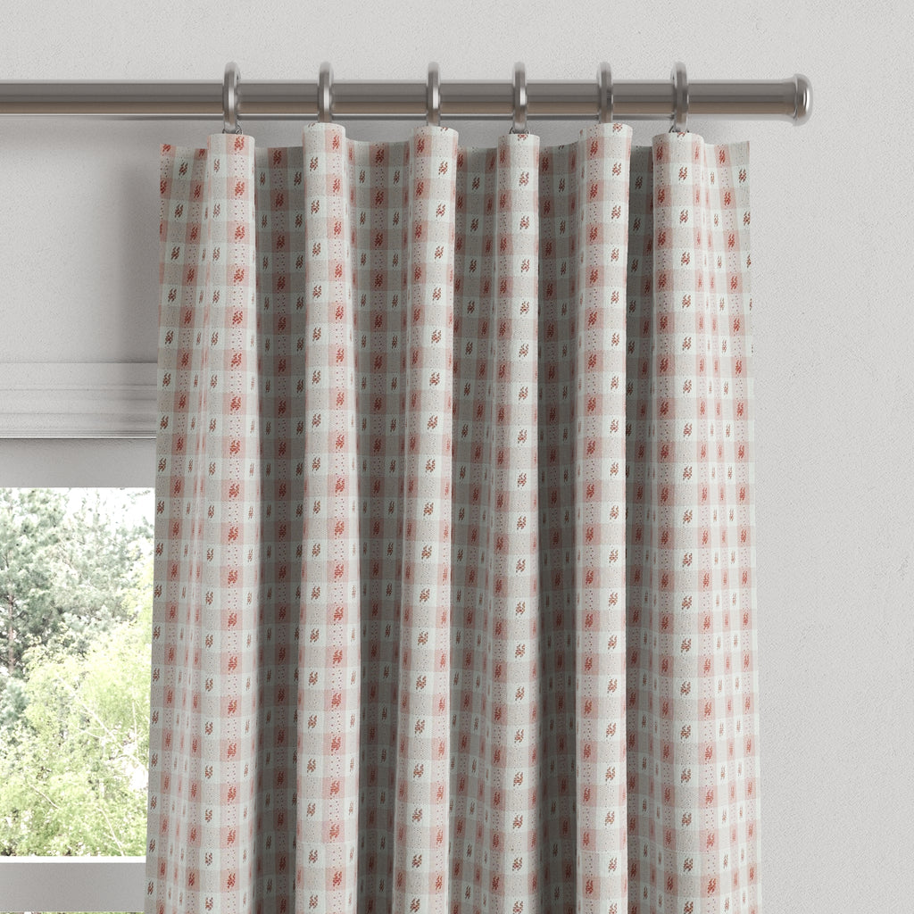 Convertible Drapery in Luxe Gingham - Blush