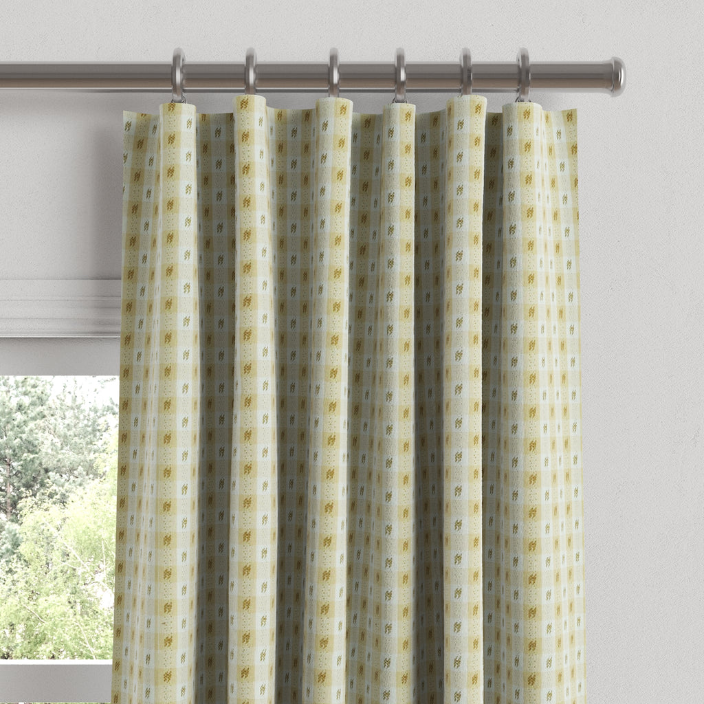 Convertible Drapery in Luxe Gingham - Butter