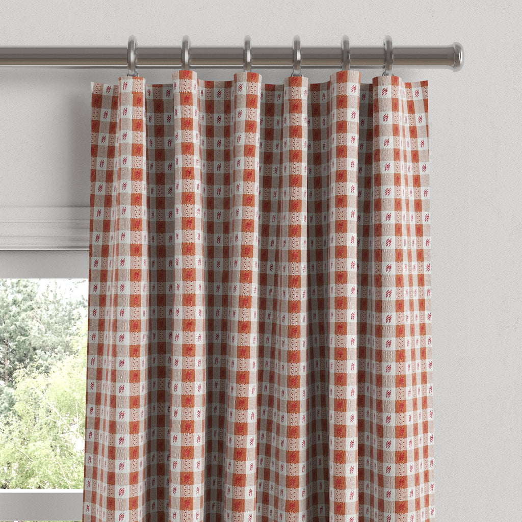 Convertible Drapery in Luxe Gingham - Red