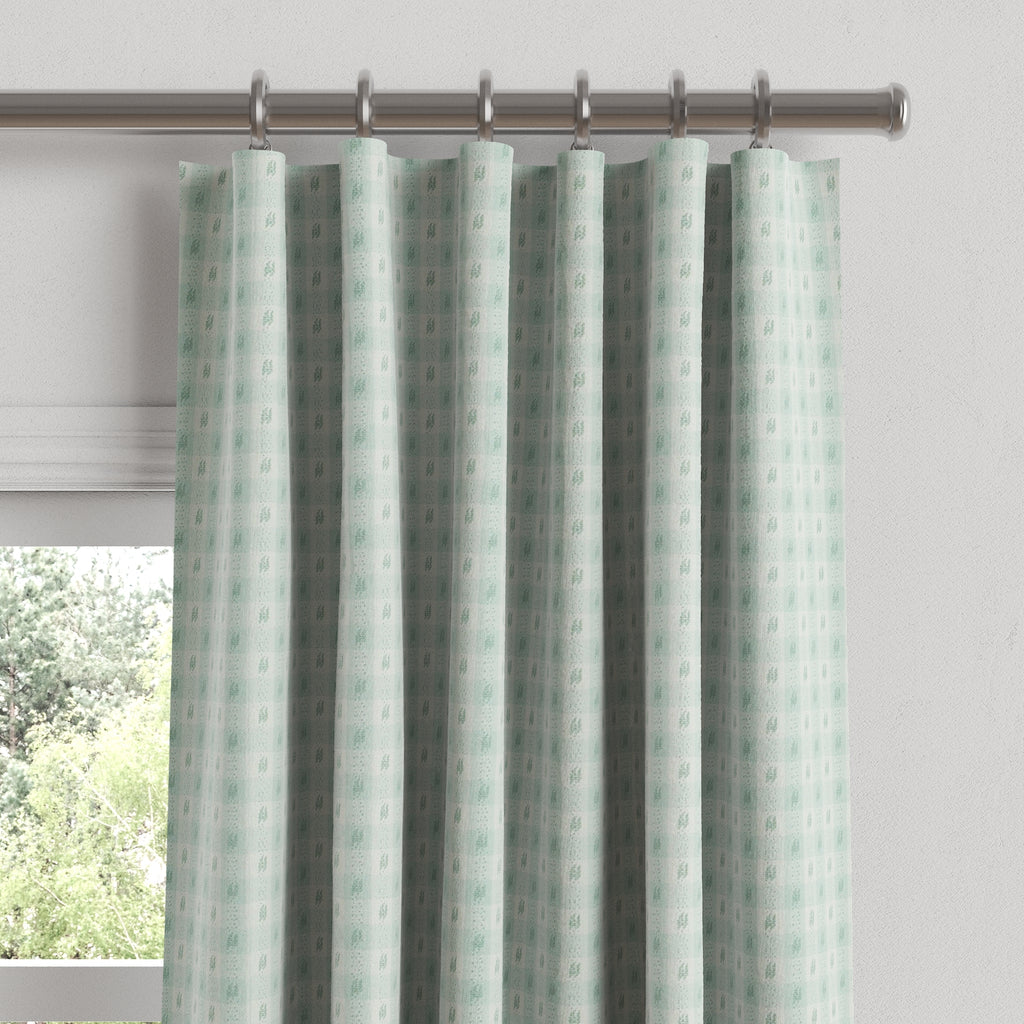 Convertible Drapery in Luxe Gingham - Spa