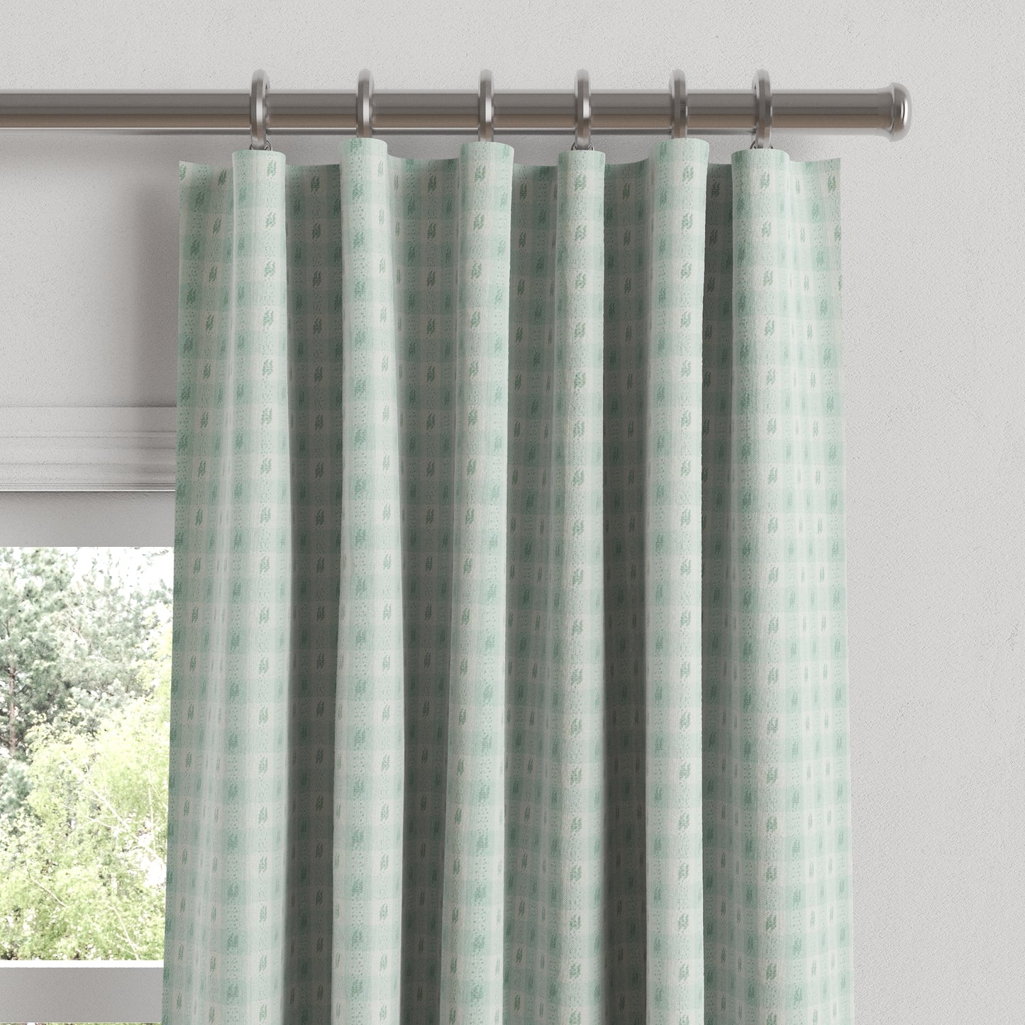 Convertible Drapery in Luxe Gingham - Spa