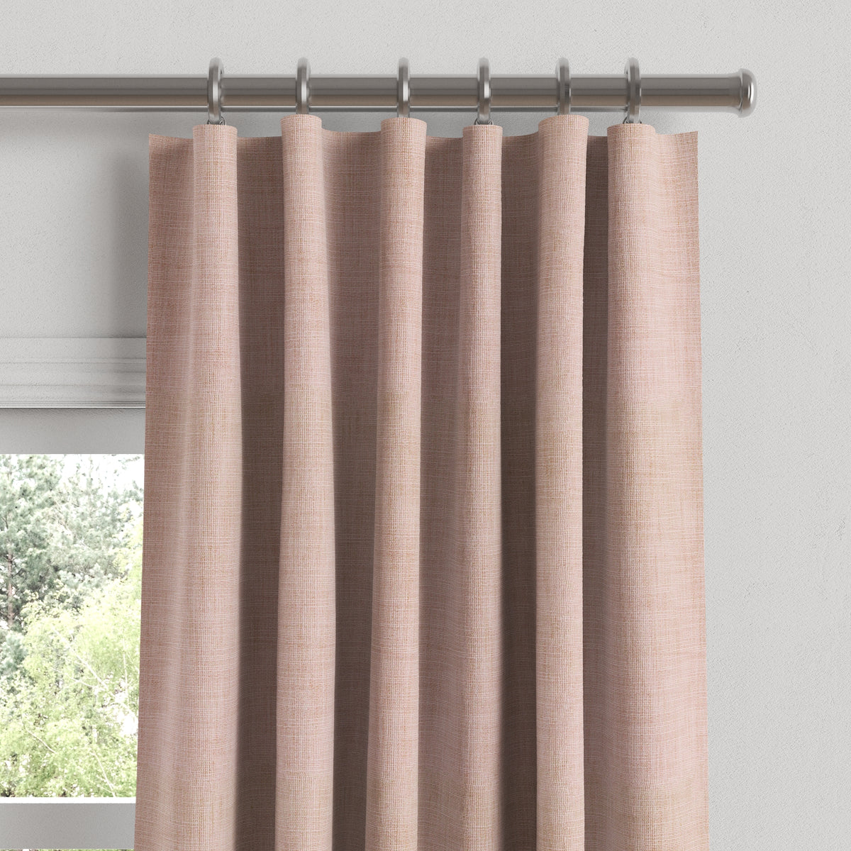 Convertible Drapery in Woven Cotton - Pink