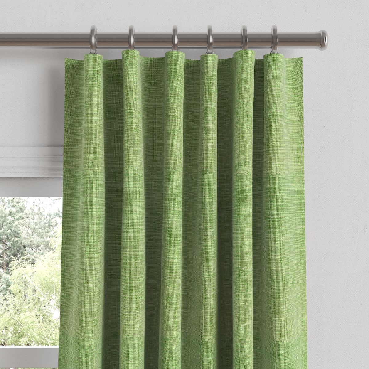 Convertible Drapery in Woven Cotton - Green