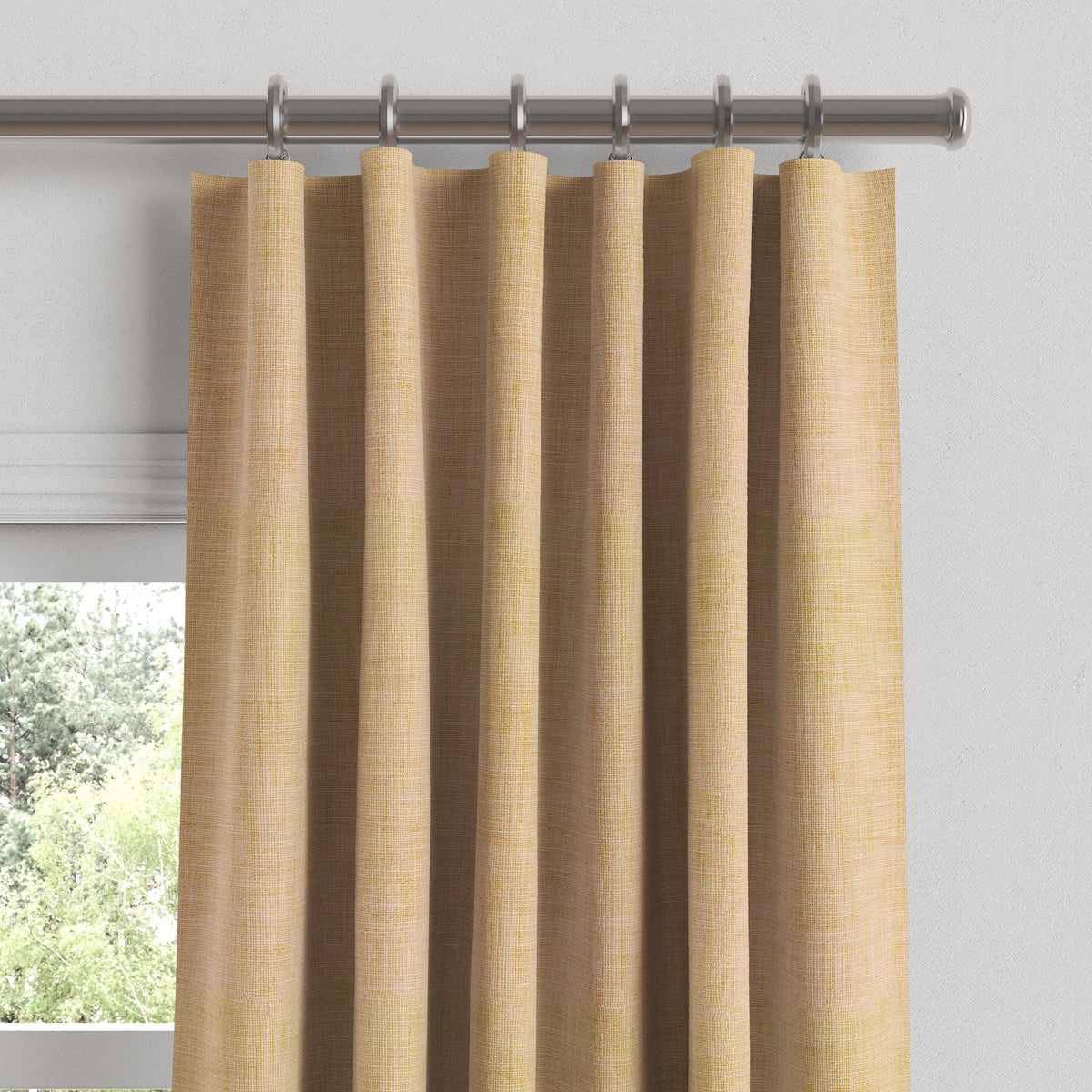 Convertible Drapery in Woven Cotton - Melon