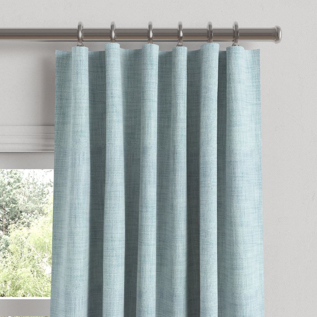 Convertible Drapery in Woven Cotton - Sky Blue