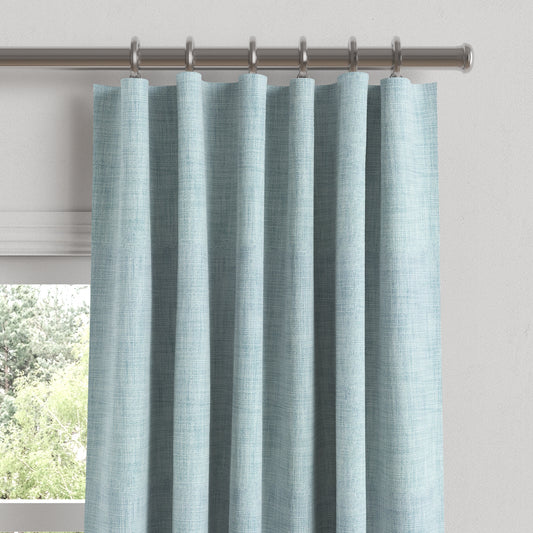 Convertible Drapery in Woven Cotton - Sky Blue