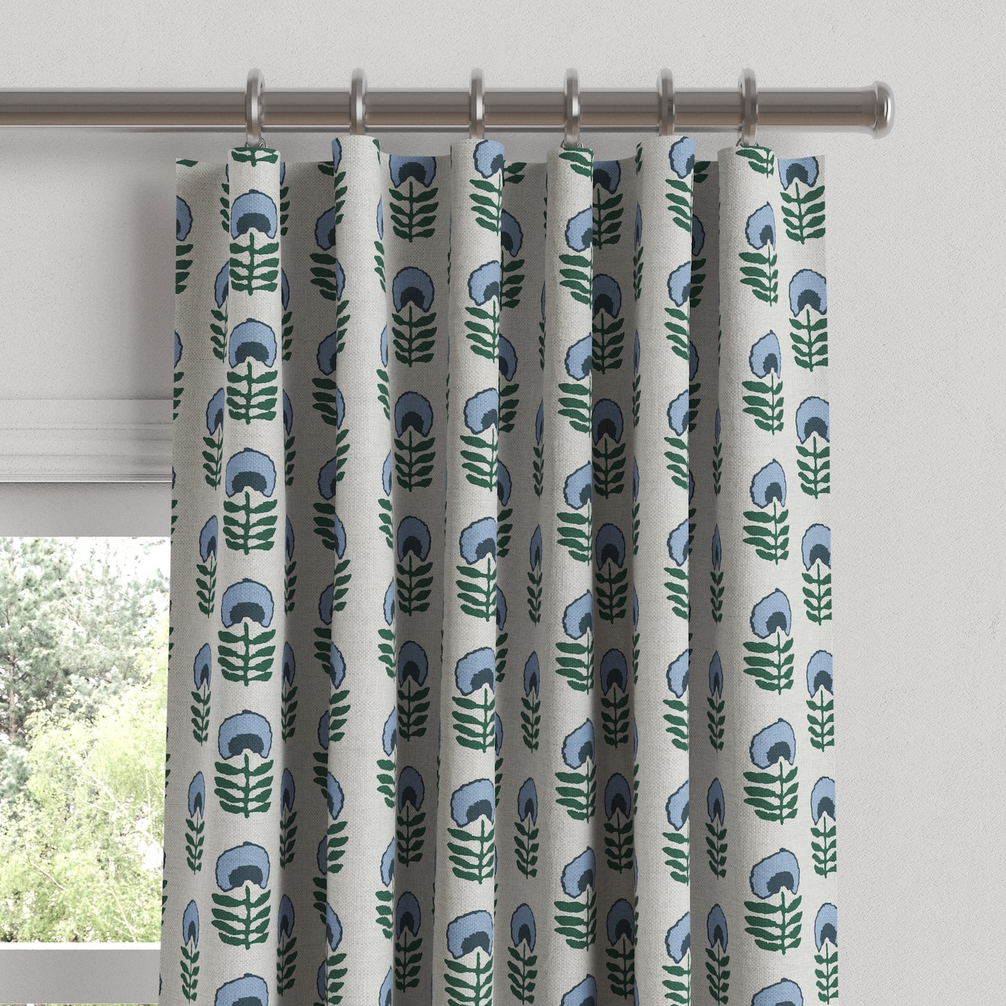 Convertible Drapery in Mini Florals - Forest
