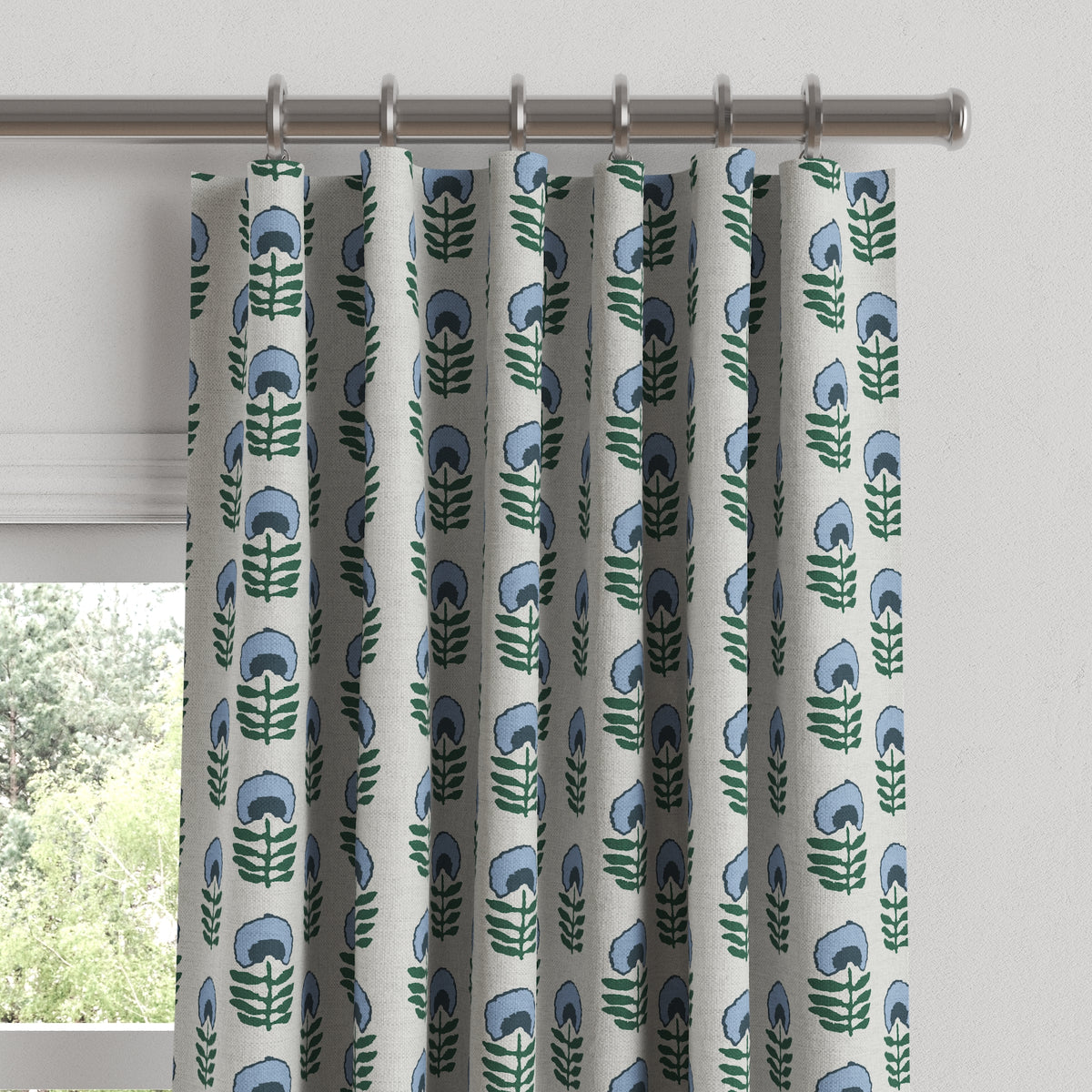 Convertible Drapery in Mini Florals - Forest