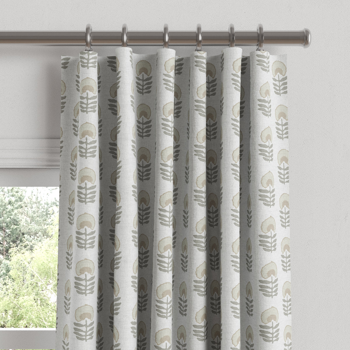 Convertible Drapery in Mini Florals - Ivory
