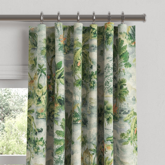 Convertible Drapery in Tropical Toile - Palm