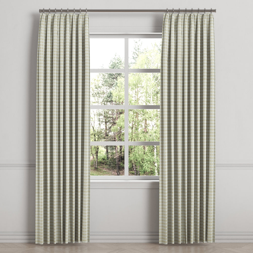 Euro Pleat Drapery in Luxe Gingham - Wheat