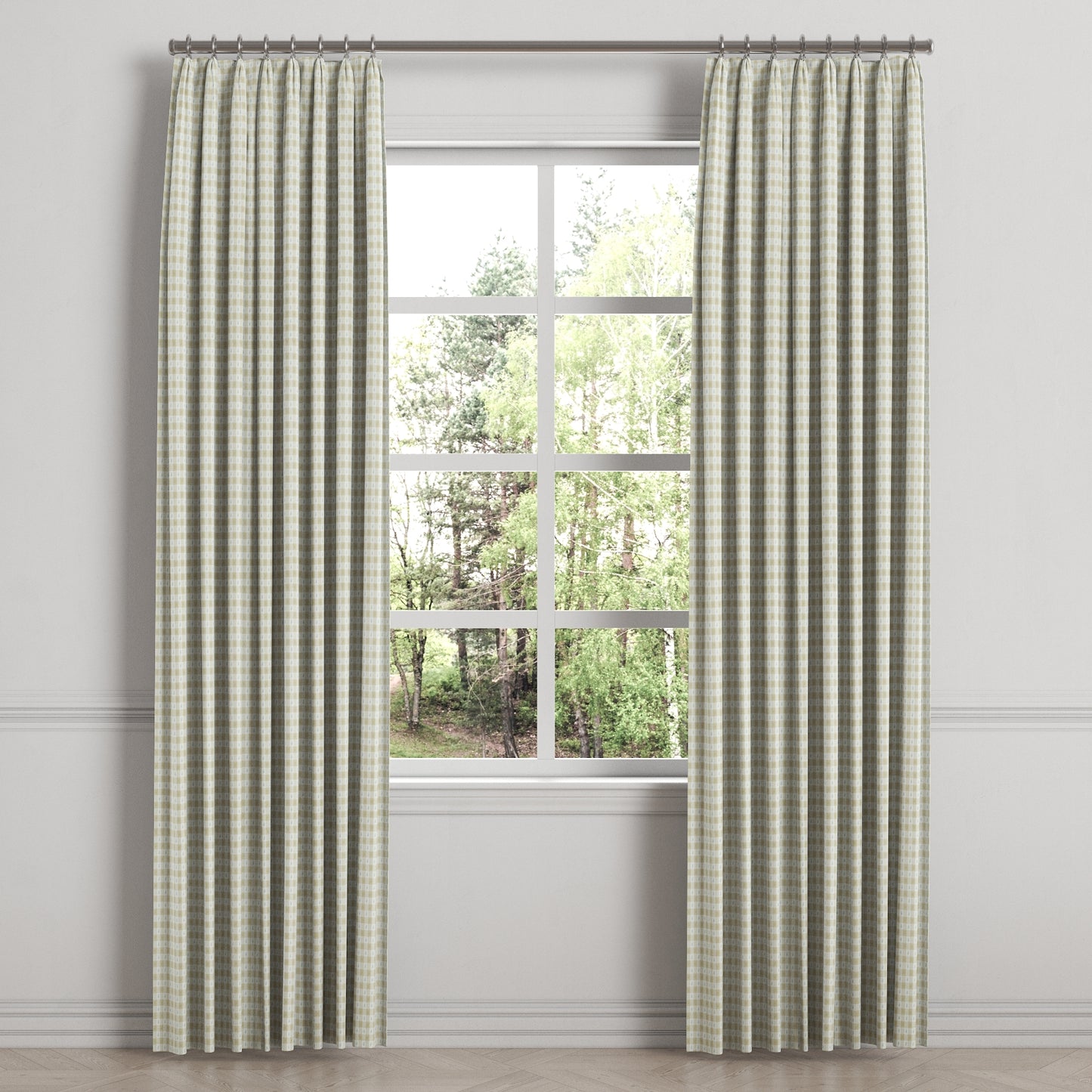Euro Pleat Drapery in Luxe Gingham - Wheat