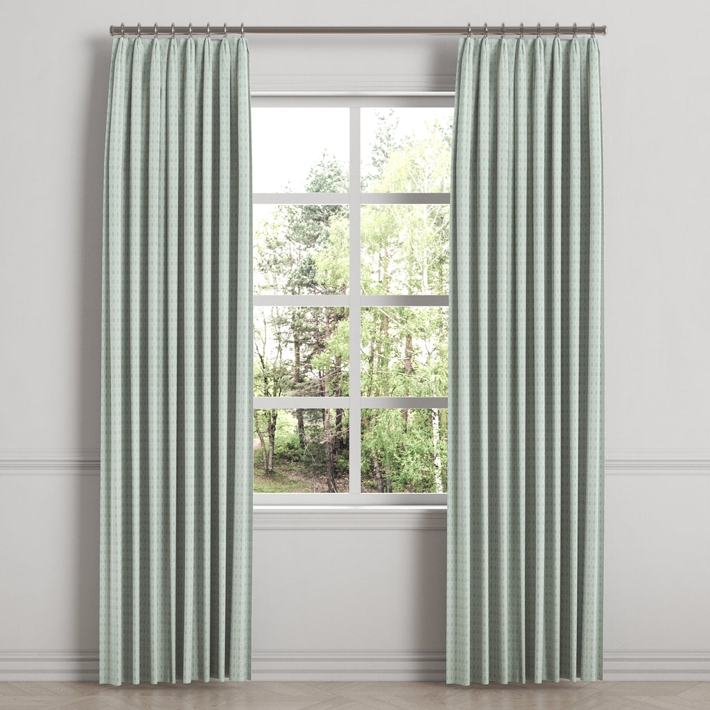 Euro Pleat Drapery in Luxe Gingham - Spa