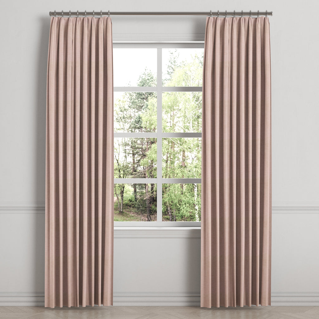 Euro Pleat Drapery in Woven Cotton - Pink