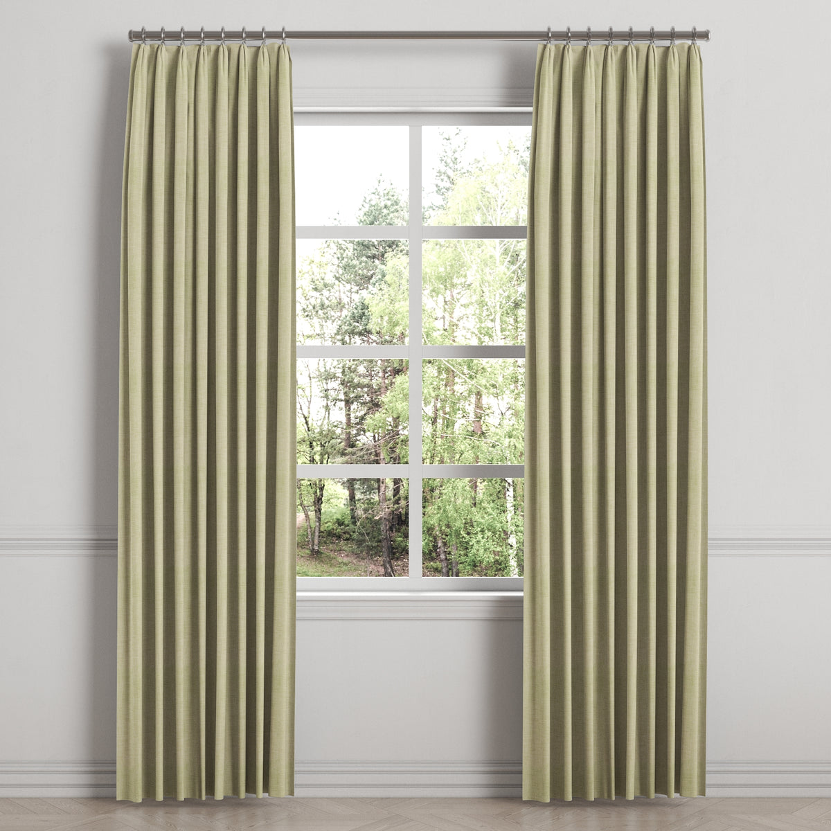 Euro Pleat Drapery in Woven Cotton - Sand