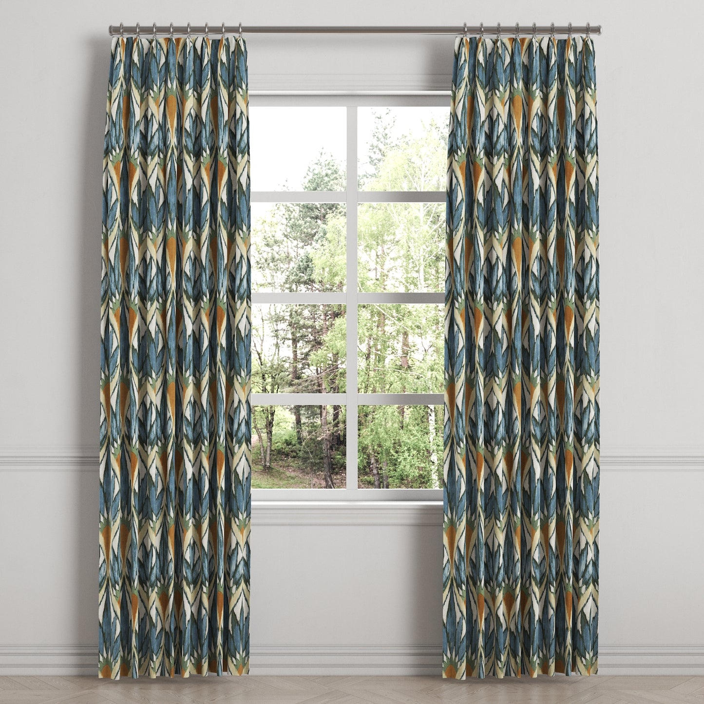 Euro Pleat Drapery in Petal Press - Aquamarine