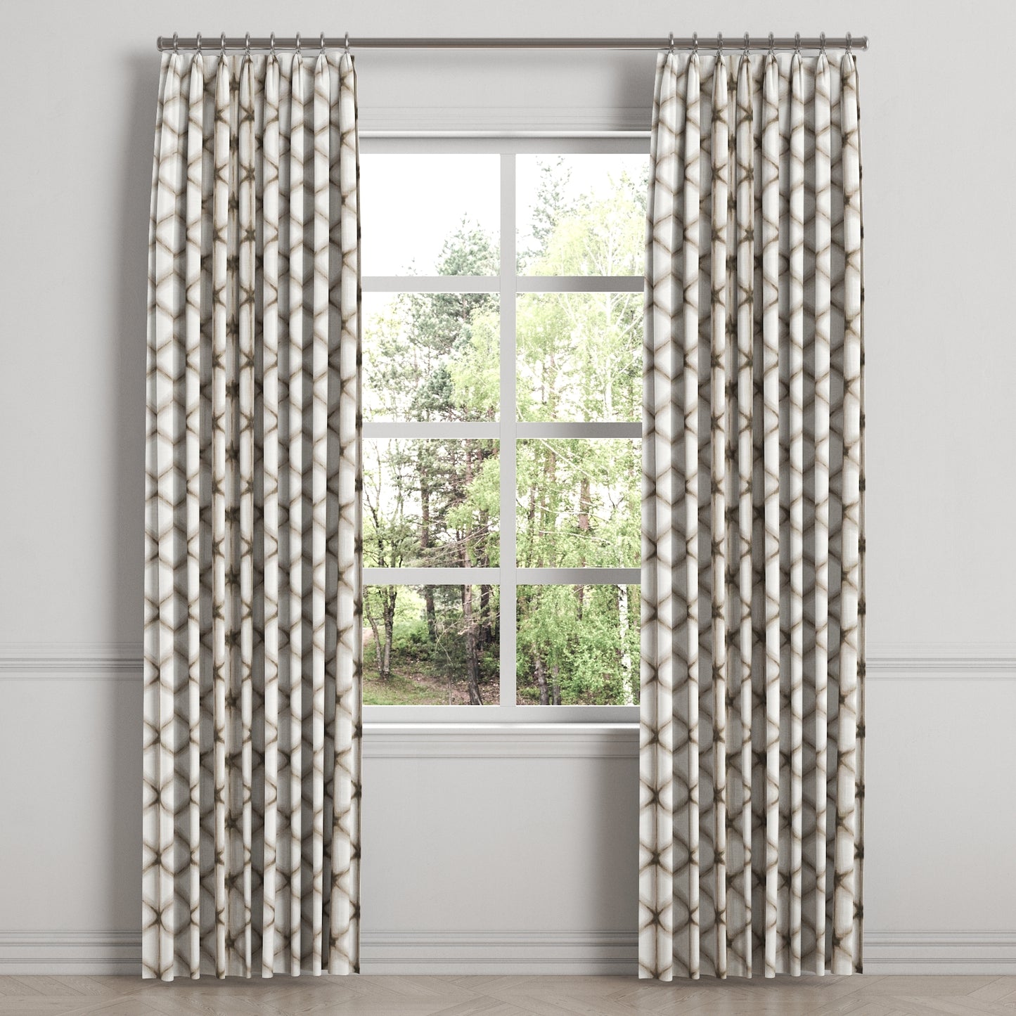Euro Pleat Drapery in Point Taken - Wood