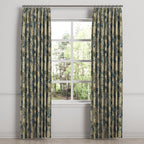 Euro Pleat Drapery in Tropical Toile - Lagoon
