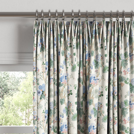 Euro Pleat Drapery in Springtime - Cornflower