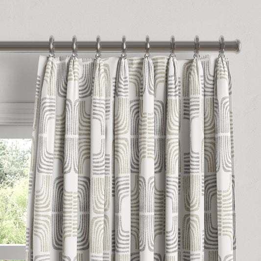 Euro Pleat Drapery in Groovy - Natural