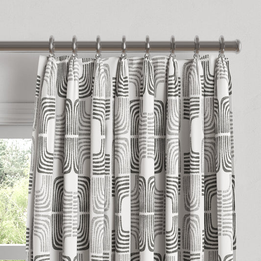 Euro Pleat Drapery in Groovy - Pewter