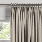 Euro Pleat Drapery in Classic Linen - Heathered Flax