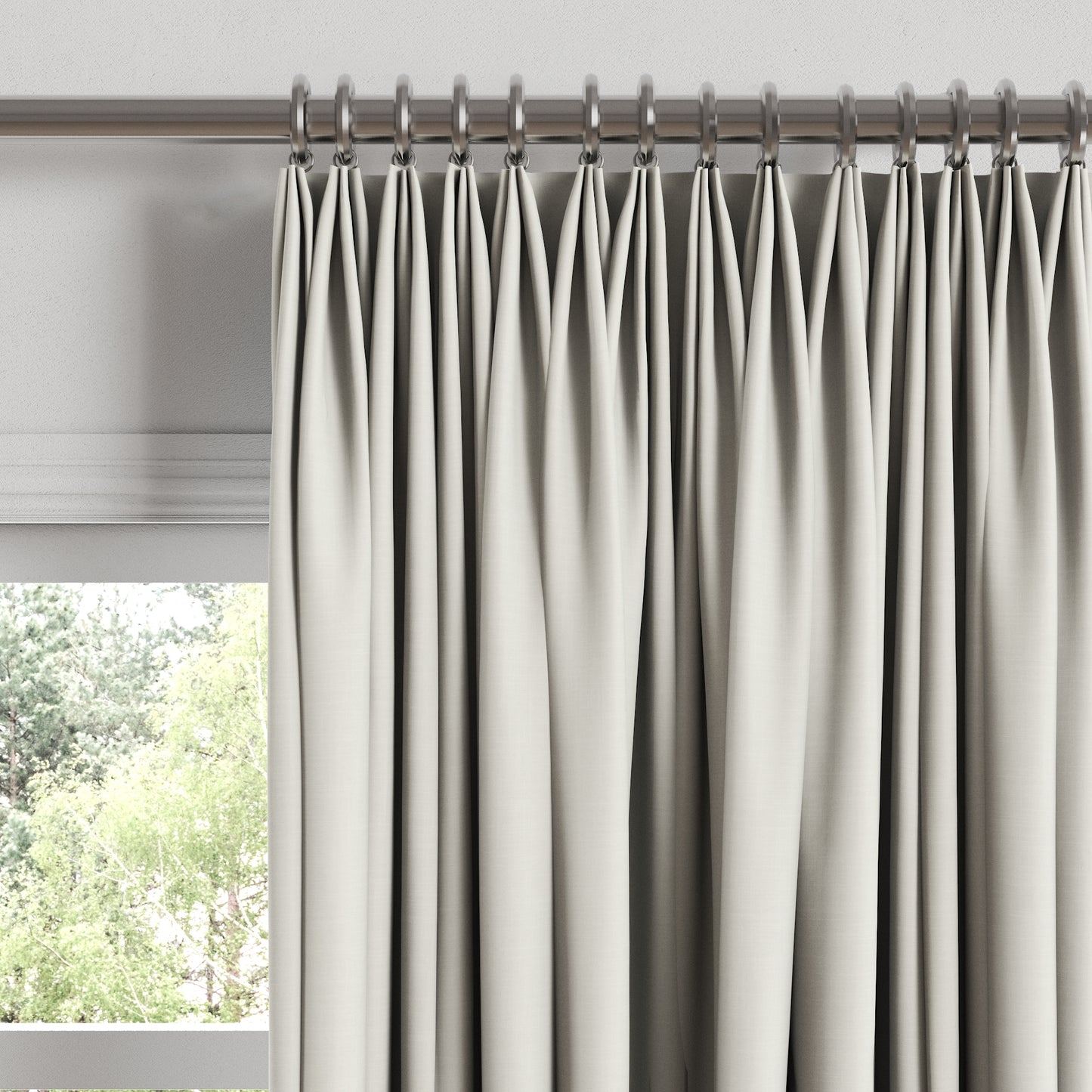 Euro Pleat Drapery in Classic Linen - Oat