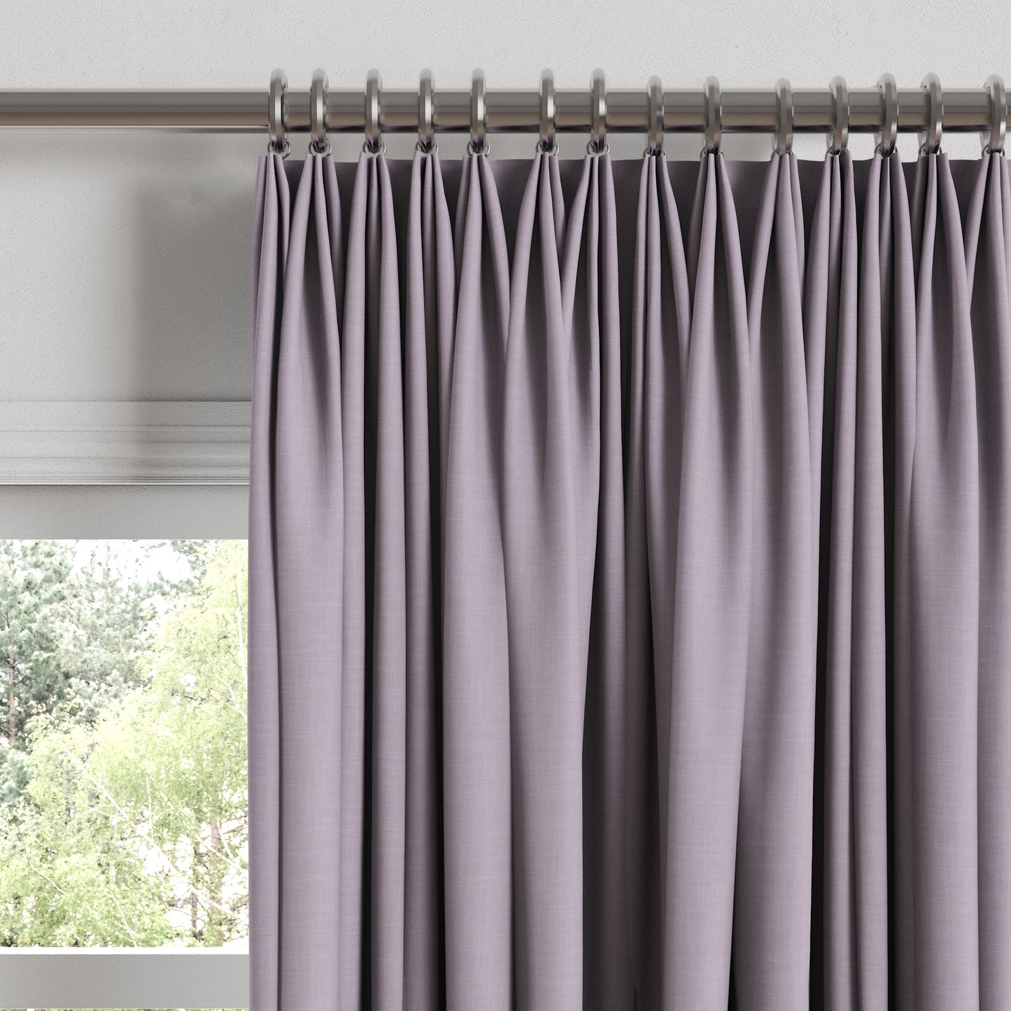 Euro Pleat Drapery in Classic Linen - Orchid