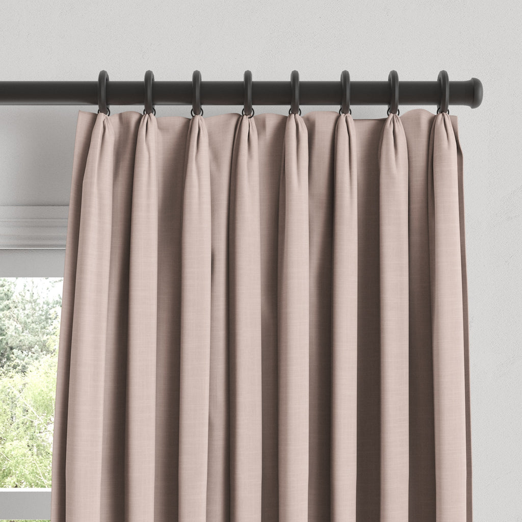 Euro Pleat Drapery in Classic Linen - Petal