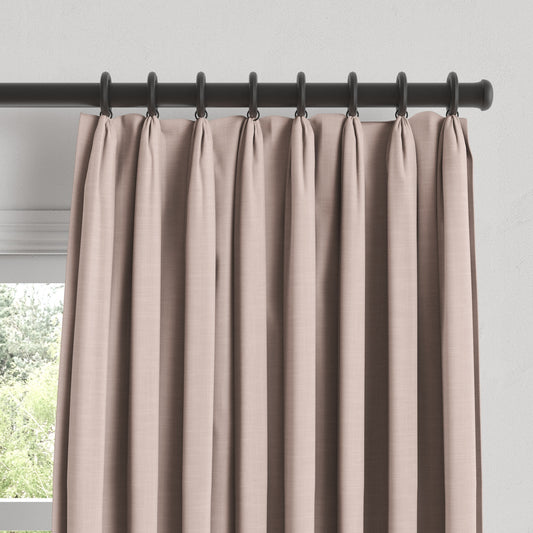 Euro Pleat Drapery in Classic Linen - Petal