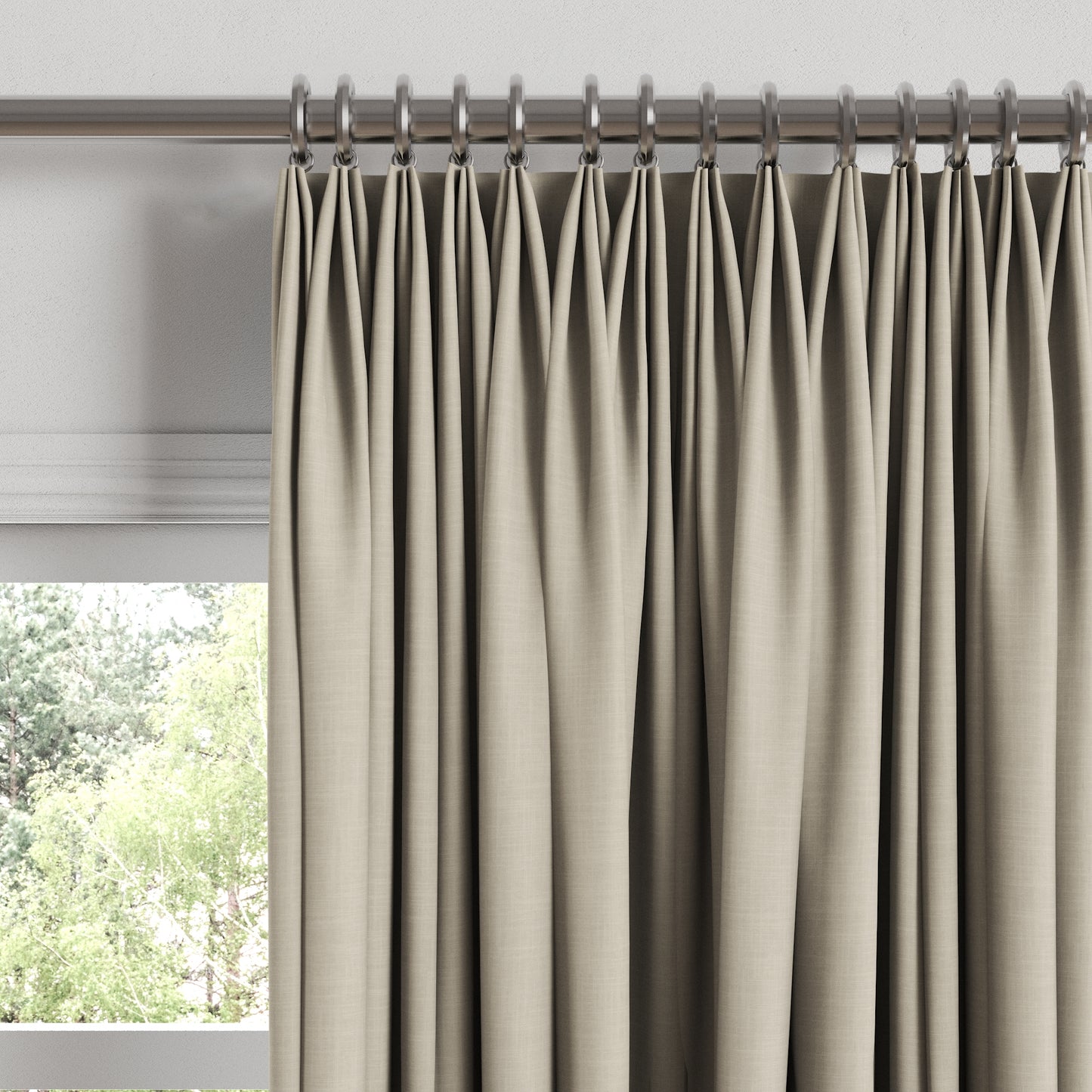 Euro Pleat Drapery in Classic Linen - Toast
