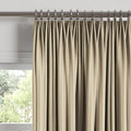 Euro Pleat Drapery in Little White Line - Sand