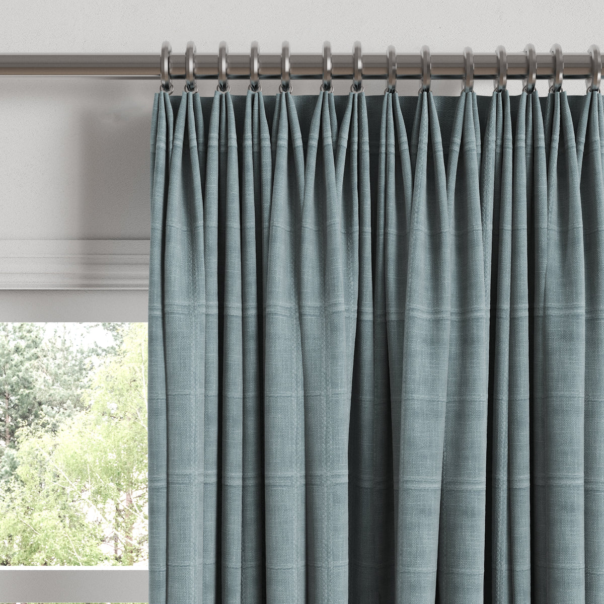 Euro Pleat Drapery in Moray - Chambray