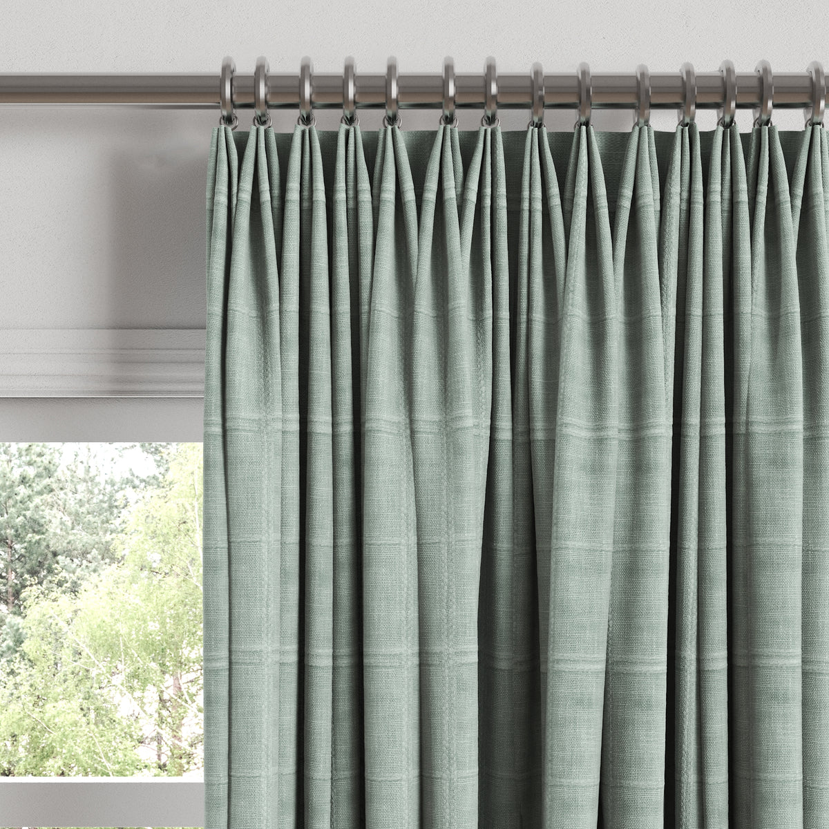 Euro Pleat Drapery in Moray - Glacier